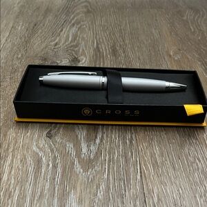 New Calais satin chrome cross pen never used